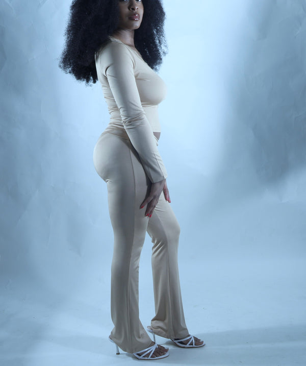 Nude Elegance Two-Piece Set