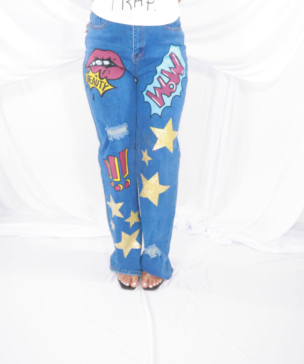 Beauty & Bite Graphic Jeans