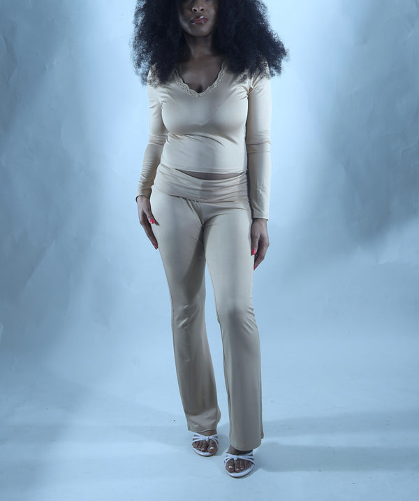 Nude Elegance Two-Piece Set